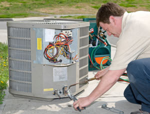 A contractor installing a unit in Gibsonia